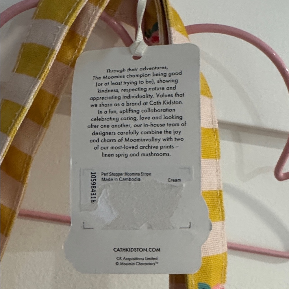Cath Kidston X Moomin Striped Yellow Tote Bag with Cartoon Characters - Picture 6 of 10